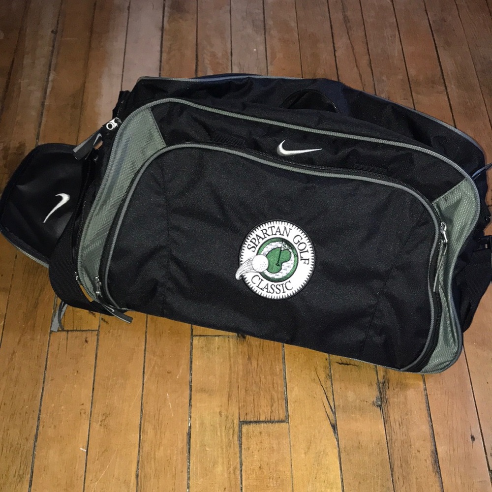 Nike Black and Gray Duffel with Spartan Golf Classic Patch‎